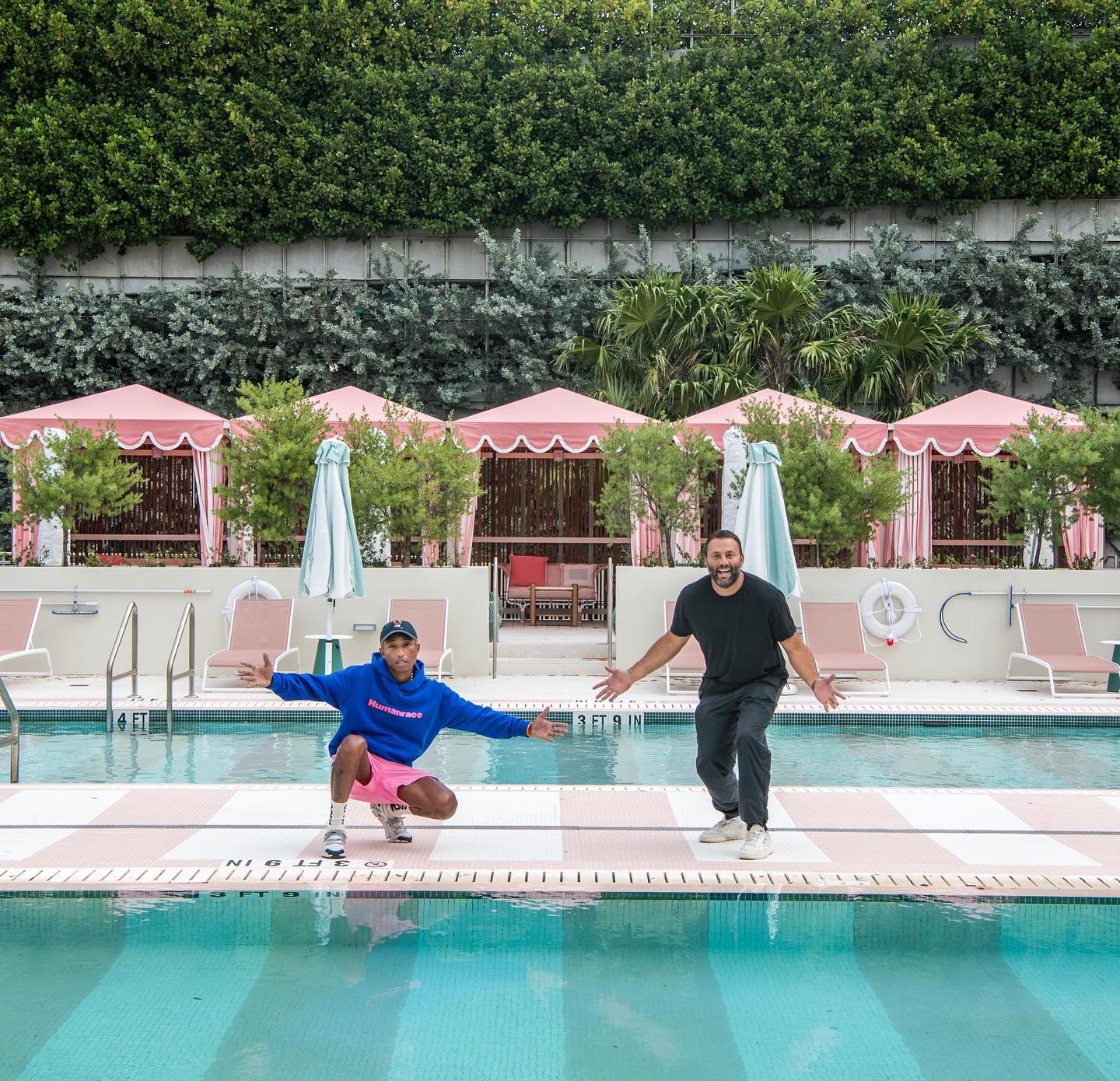 Pharrell Williams et Dave Grutman, propriétaires de The Goodtime Hotel à Miami, Floride, USA © Goodtime