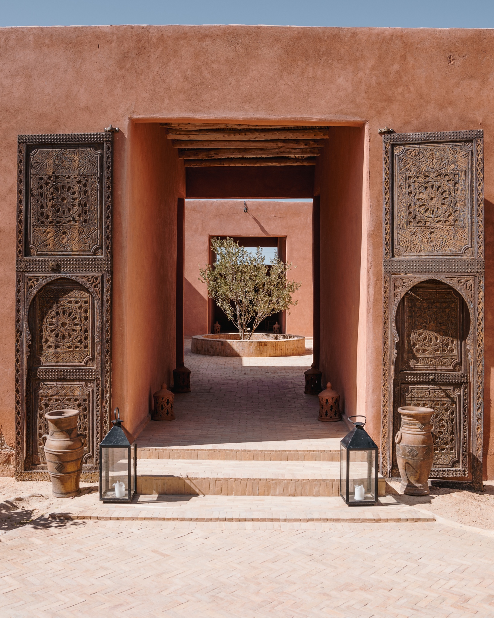 Cour centrale commune, Caravan Dakhla by Habitas, Maroc © Habitas Group