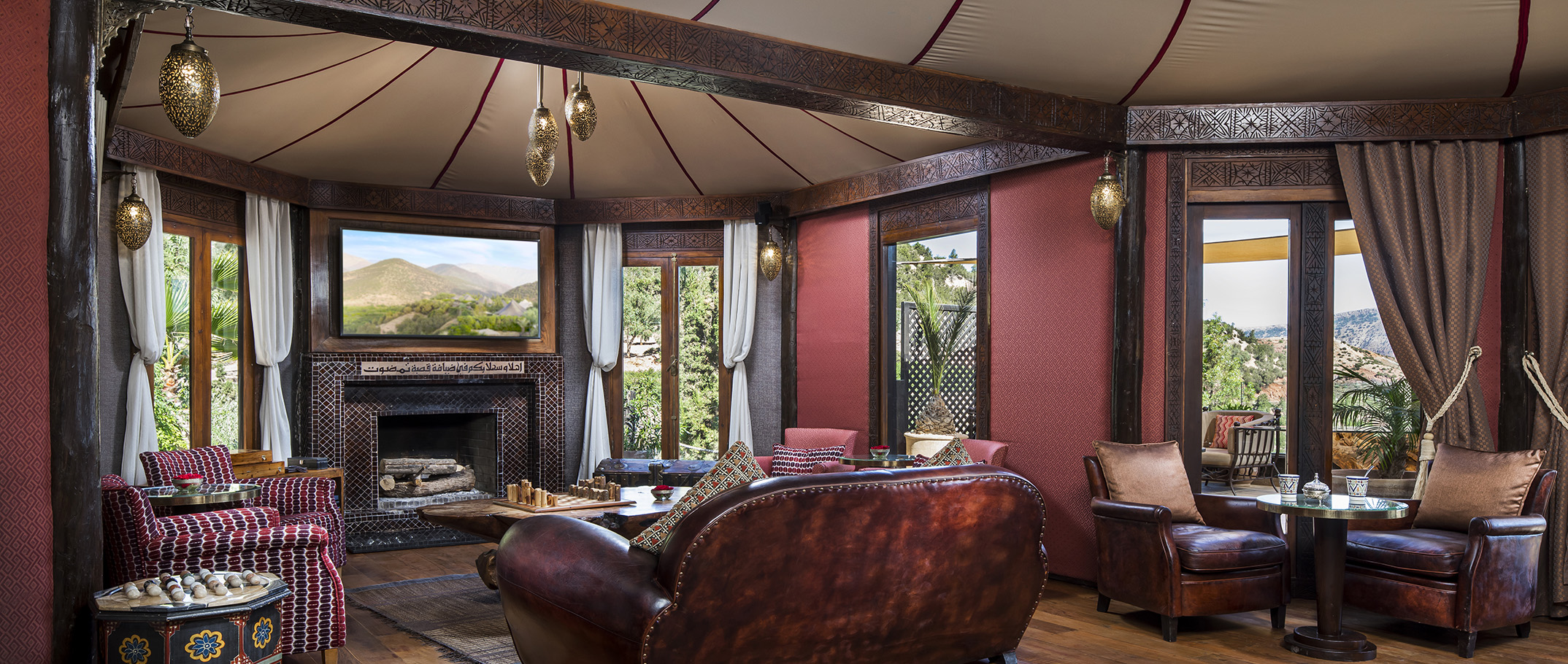 Asmoun Lounge, Kasbah Tamadot, Maroc © Virgin Edition limited