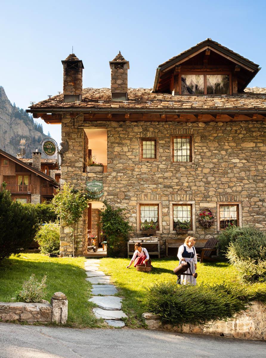 Jardin, Auberge de la Maison, Courmayeur, Italie © Auberge de la Maison