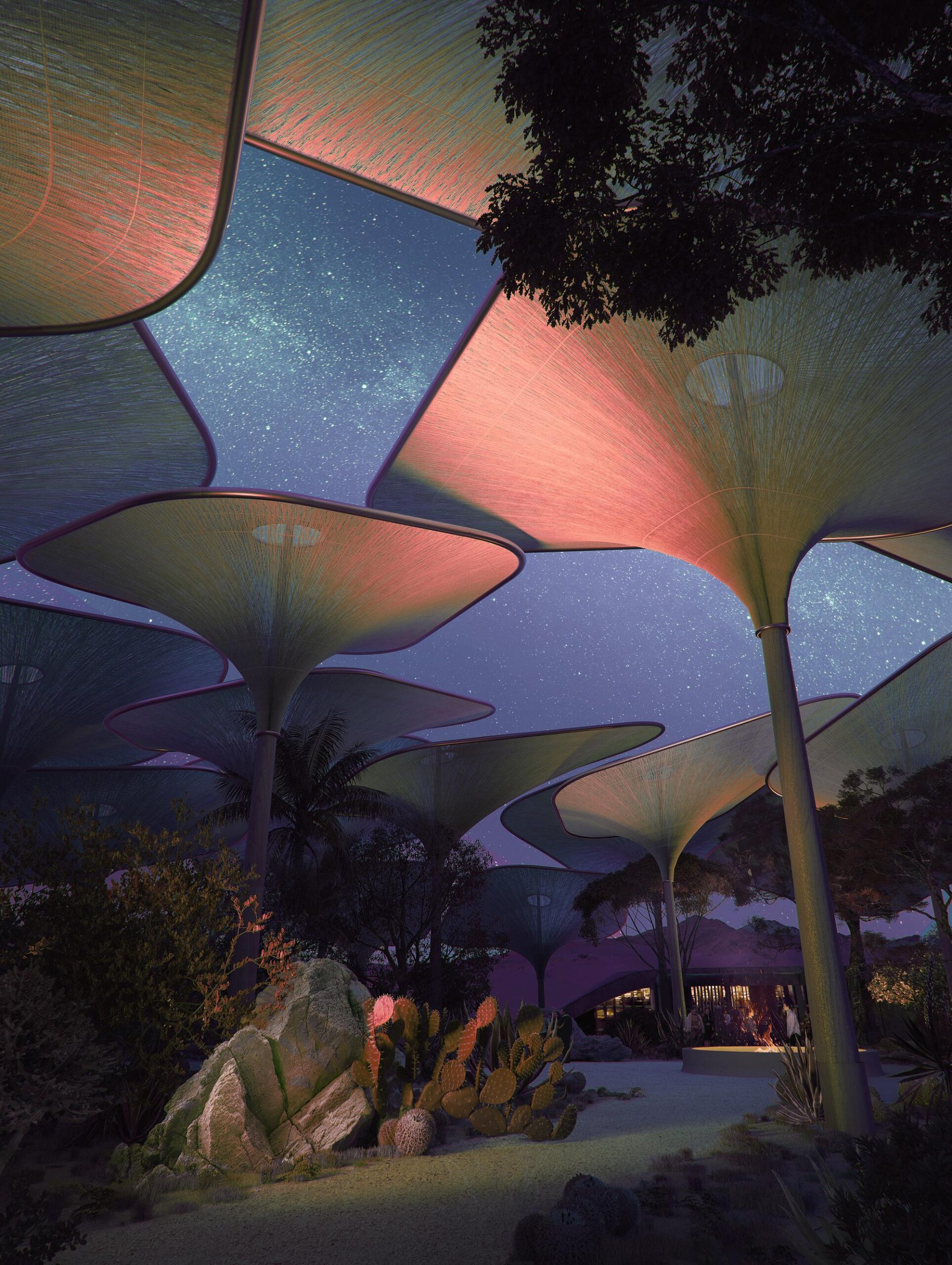 Oasis de nuit, Six Senses Southern Dunes The Red Sea, Arabie Saoudite © Six Senses