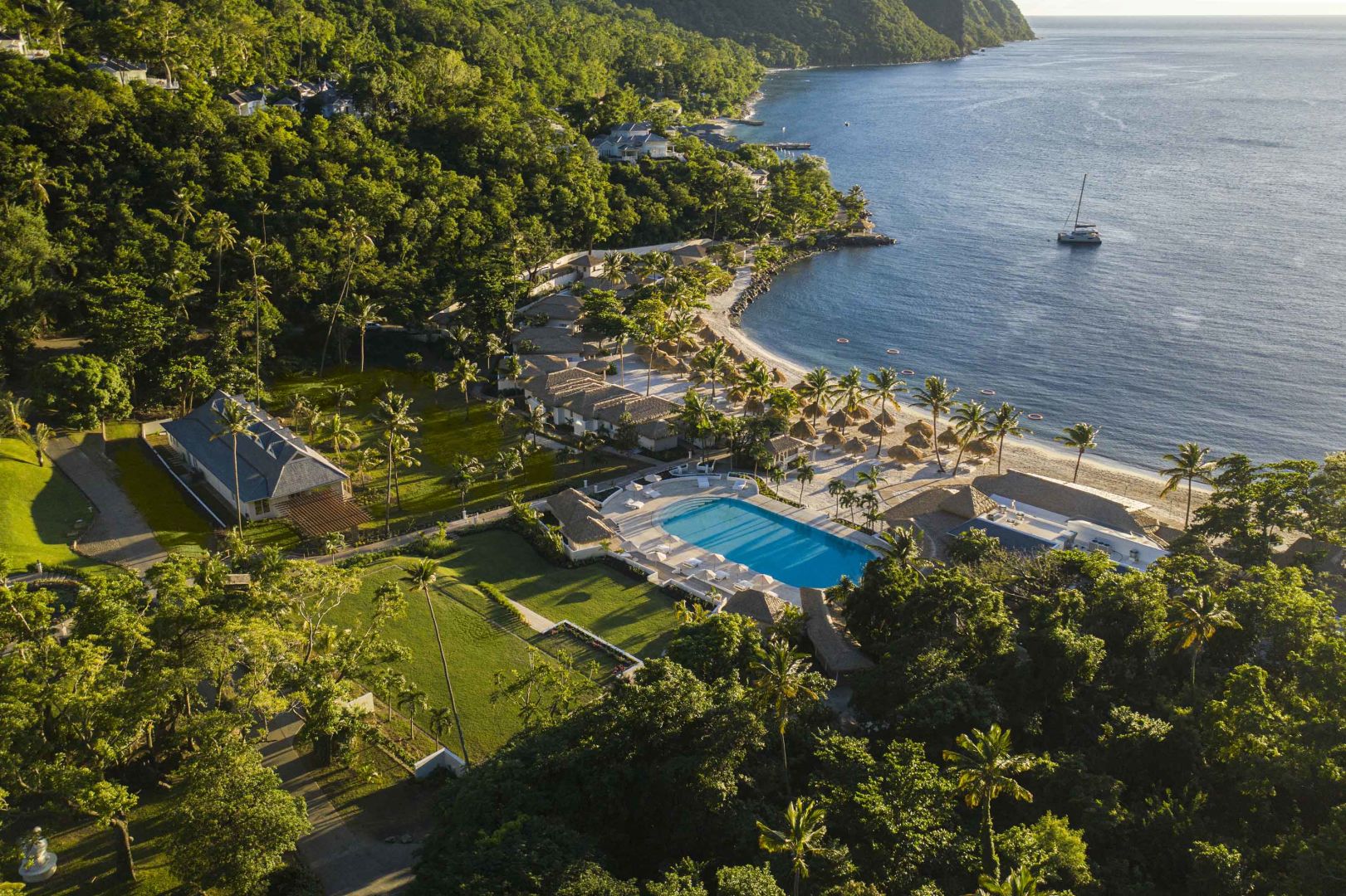 Vue aérienne, Sugar Beach Viceroy, Sainte-Lucie © Viceroy Hotels & Resorts