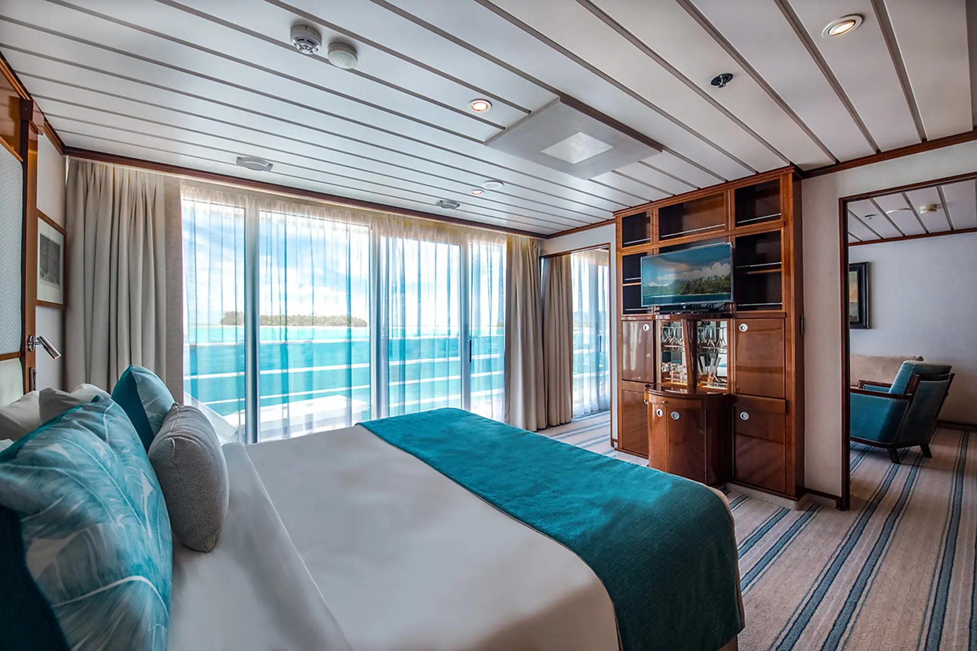 Cabine balcon, Le Paul Gauguin, Le Ponant, Polynésie © Ponant