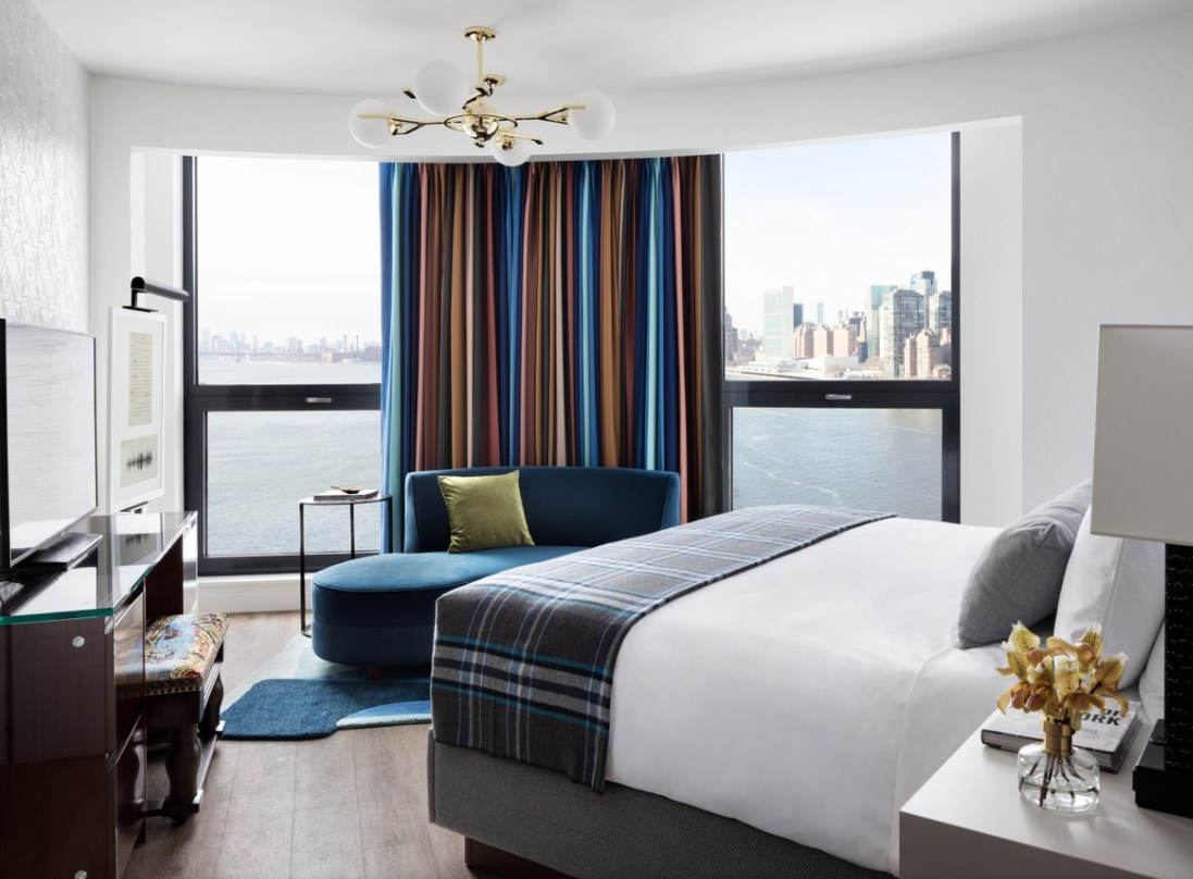 Chambre avec vue sur l'East River, Graduate Roosevelt Island, New York © Graduate