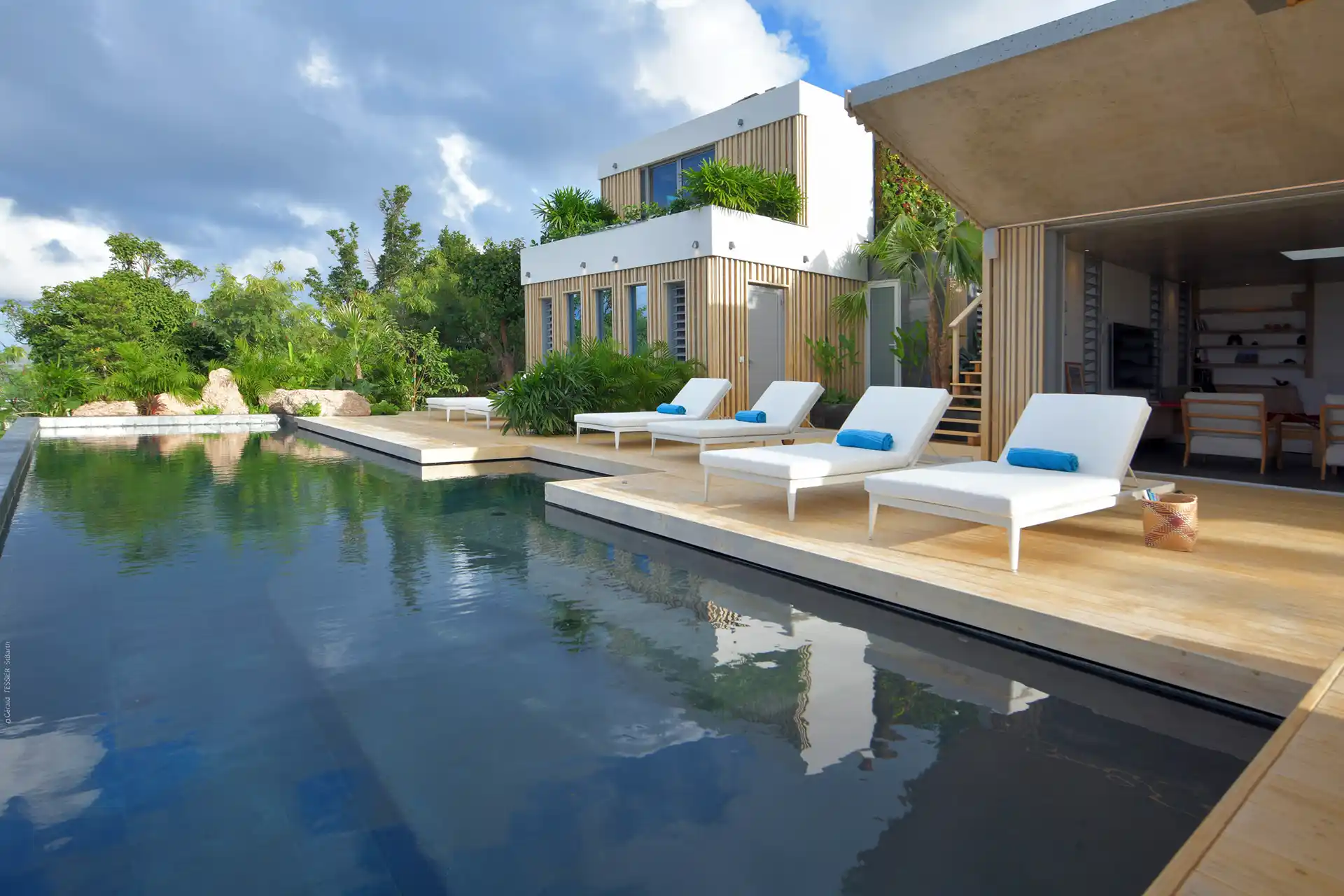 Villa, piscine, Les Ondines sur la Plage, Saint-Barth © Hôtel Les Ondines sur la Plage