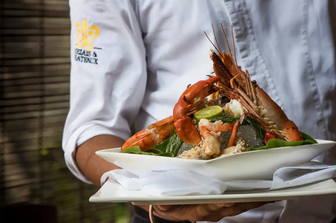 Plat, restaurant, Malabar House, Cochin, Kérala, Inde du Sud © Relais & Châteaux
