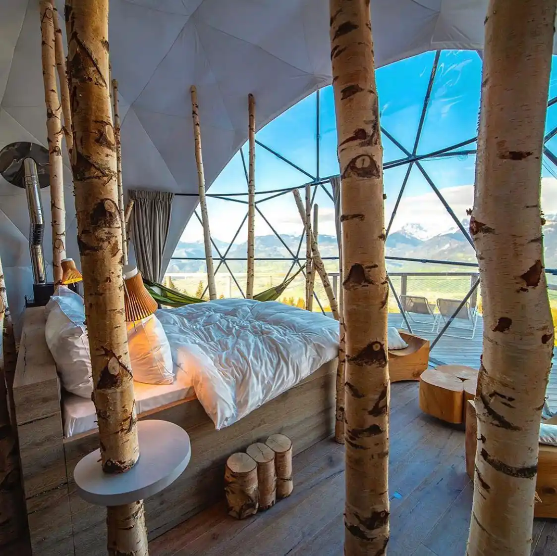 Intérieur d'un Pod, Valais, Alpes suisses © Whitepod