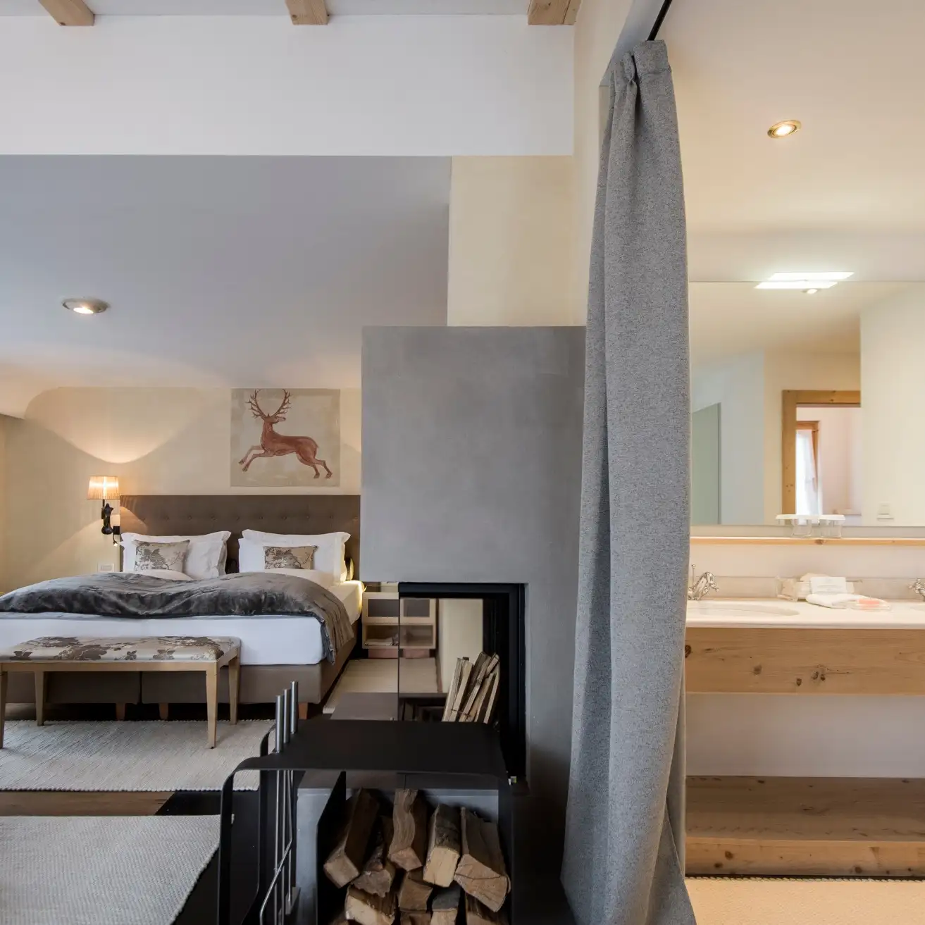 Chambre, Aman Alpina Rosa, Dolomites, Italie © Aman Group
