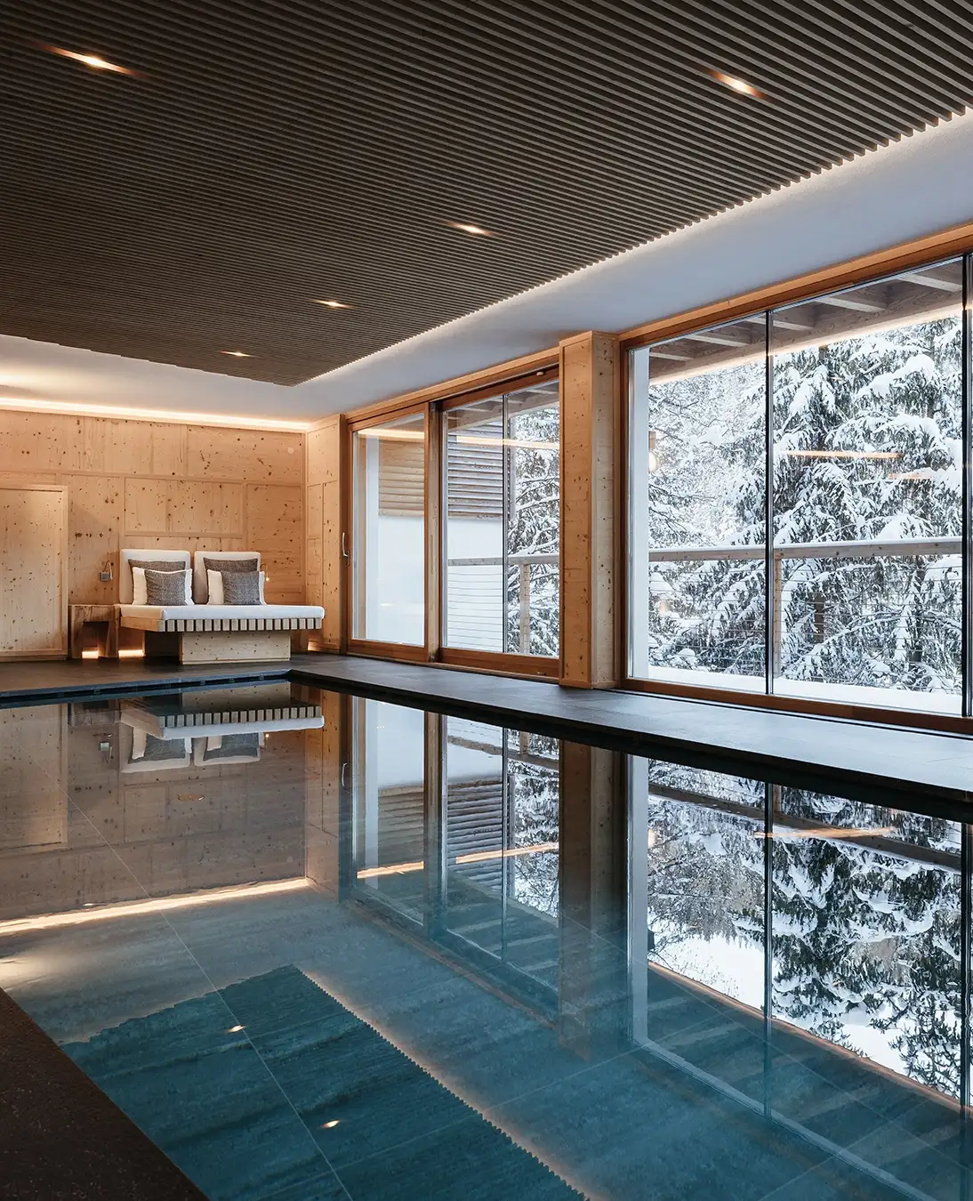Piscine, spa, Aman Alpina Rosa, Dolomites, Italie © Aman Group